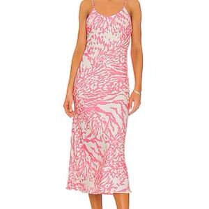 RESA Pink and White Midi Dress